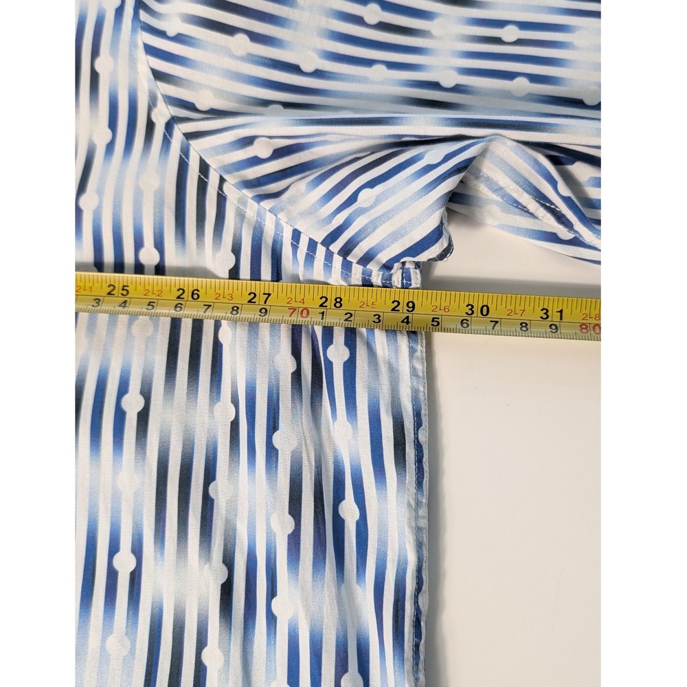 Robert Graham X Button Down‎ Shirt Men 2XL Blue Geometric Stripe Stretch - Picture 8 of 9